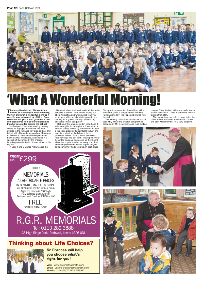 Apr 2011 edition of the Leeds Catholic Post Apr 2011 edition of the Leeds Catholic Post