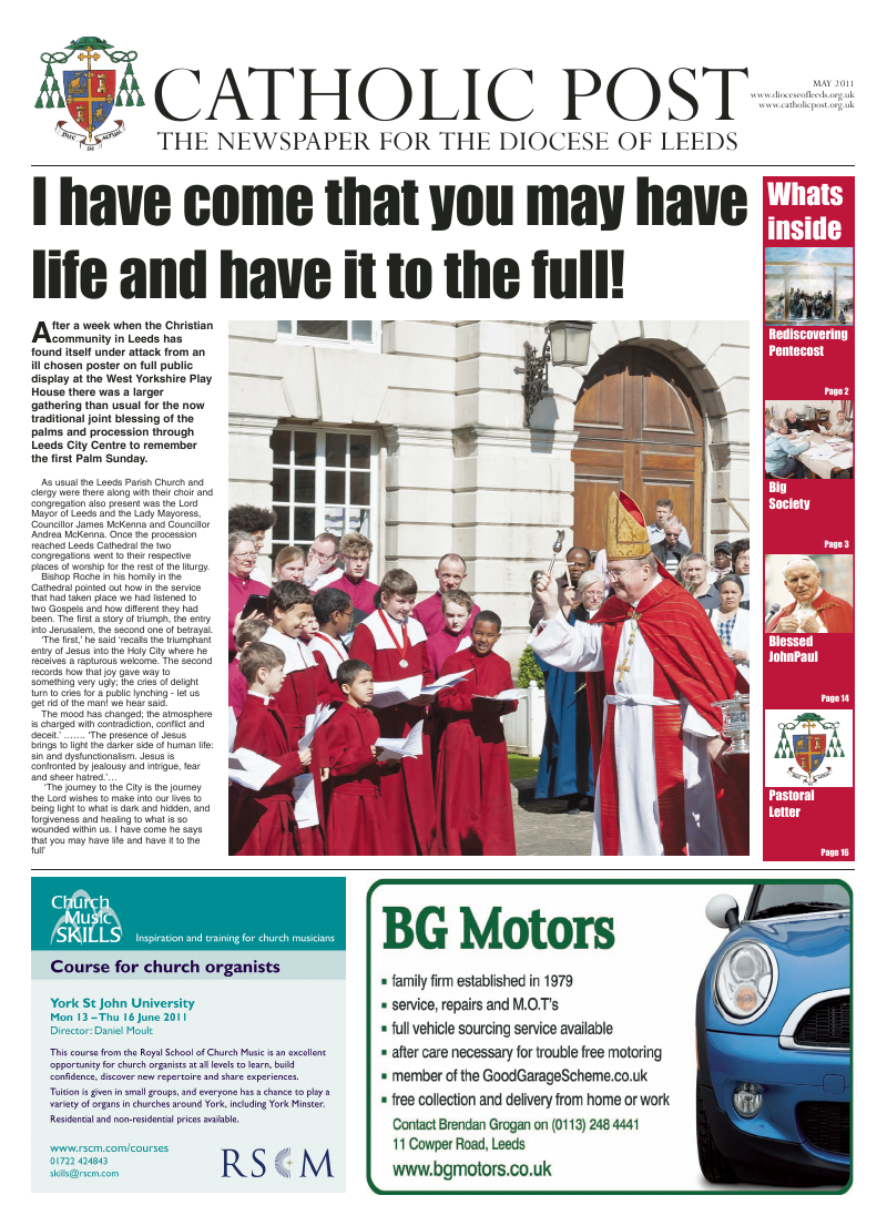 May 2011 edition of the Leeds Catholic Post May 2011 edition of the Leeds Catholic Post