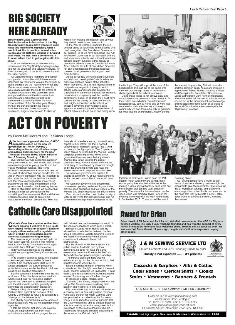 May 2011 edition of the Leeds Catholic Post May 2011 edition of the Leeds Catholic Post