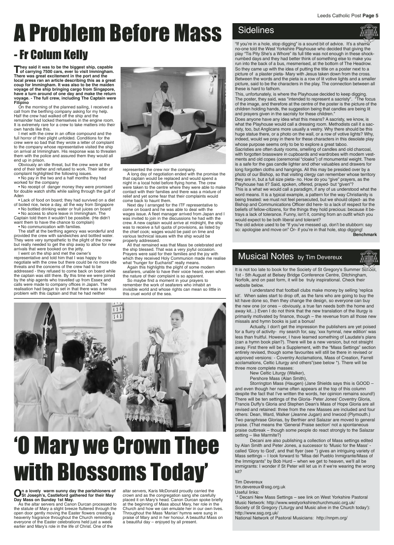 May 2011 edition of the Leeds Catholic Post May 2011 edition of the Leeds Catholic Post