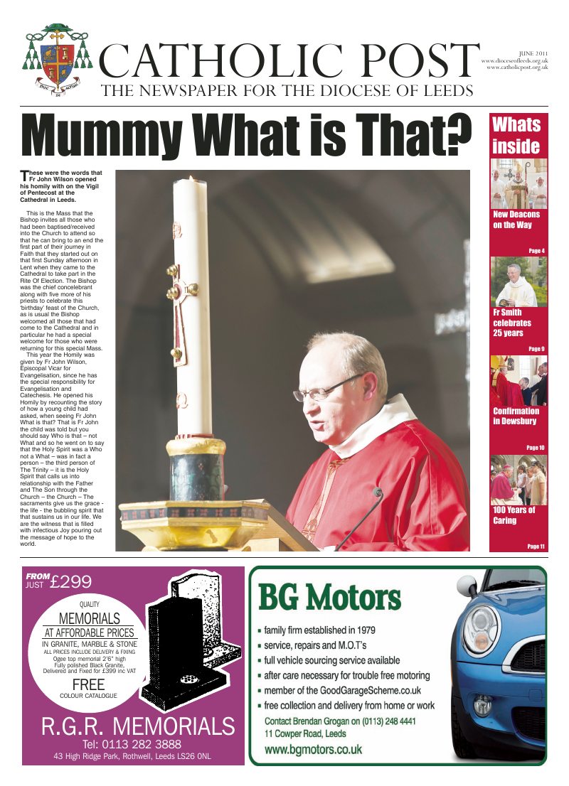 Jun 2011 edition of the Leeds Catholic Post Jun 2011 edition of the Leeds Catholic Post