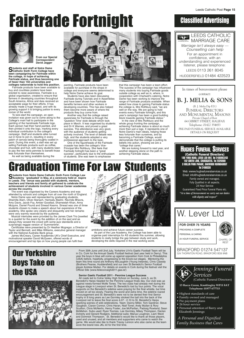 Jun 2011 edition of the Leeds Catholic Post Jun 2011 edition of the Leeds Catholic Post