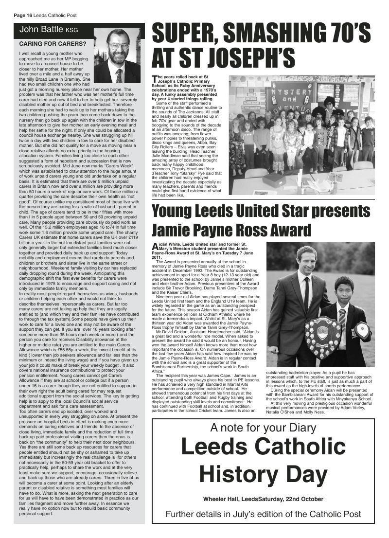 Jun 2011 edition of the Leeds Catholic Post Jun 2011 edition of the Leeds Catholic Post