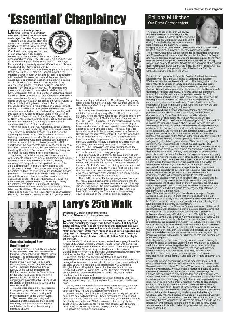 Jun 2011 edition of the Leeds Catholic Post Jun 2011 edition of the Leeds Catholic Post