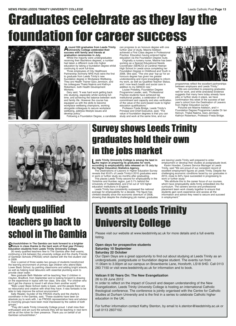 Jul/Aug 2011 edition of the Leeds Catholic Post