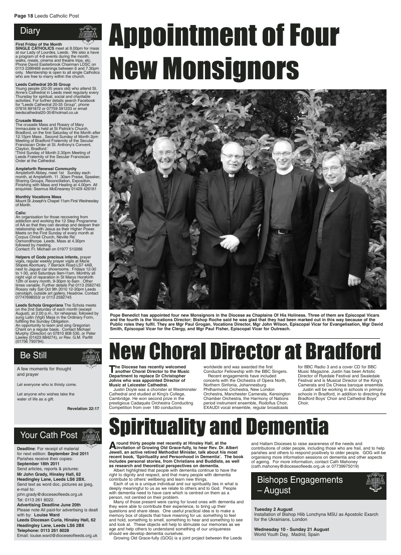 Jul/Aug 2011 edition of the Leeds Catholic Post