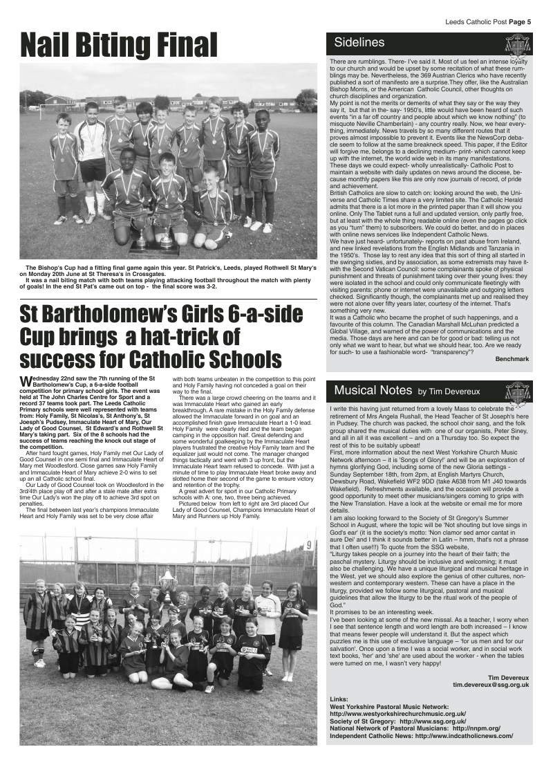 Jul/Aug 2011 edition of the Leeds Catholic Post Jul/Aug 2011 edition of the Leeds Catholic Post