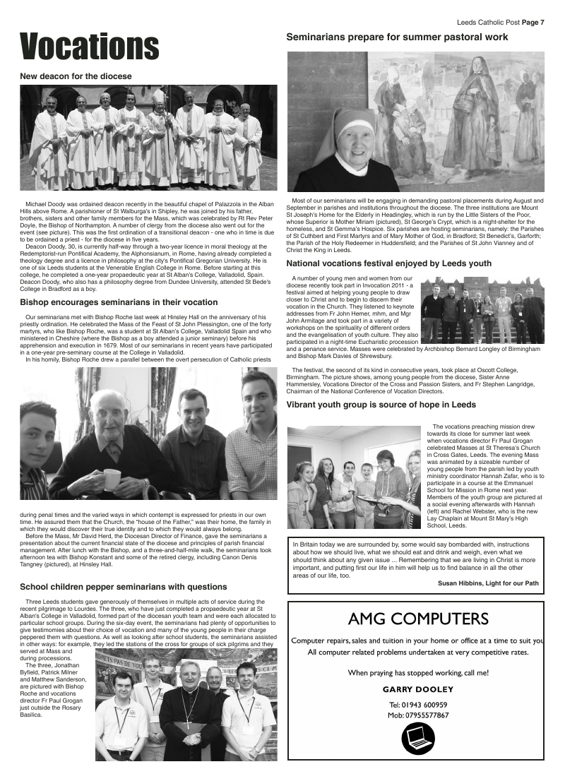 Jul/Aug 2011 edition of the Leeds Catholic Post Jul/Aug 2011 edition of the Leeds Catholic Post