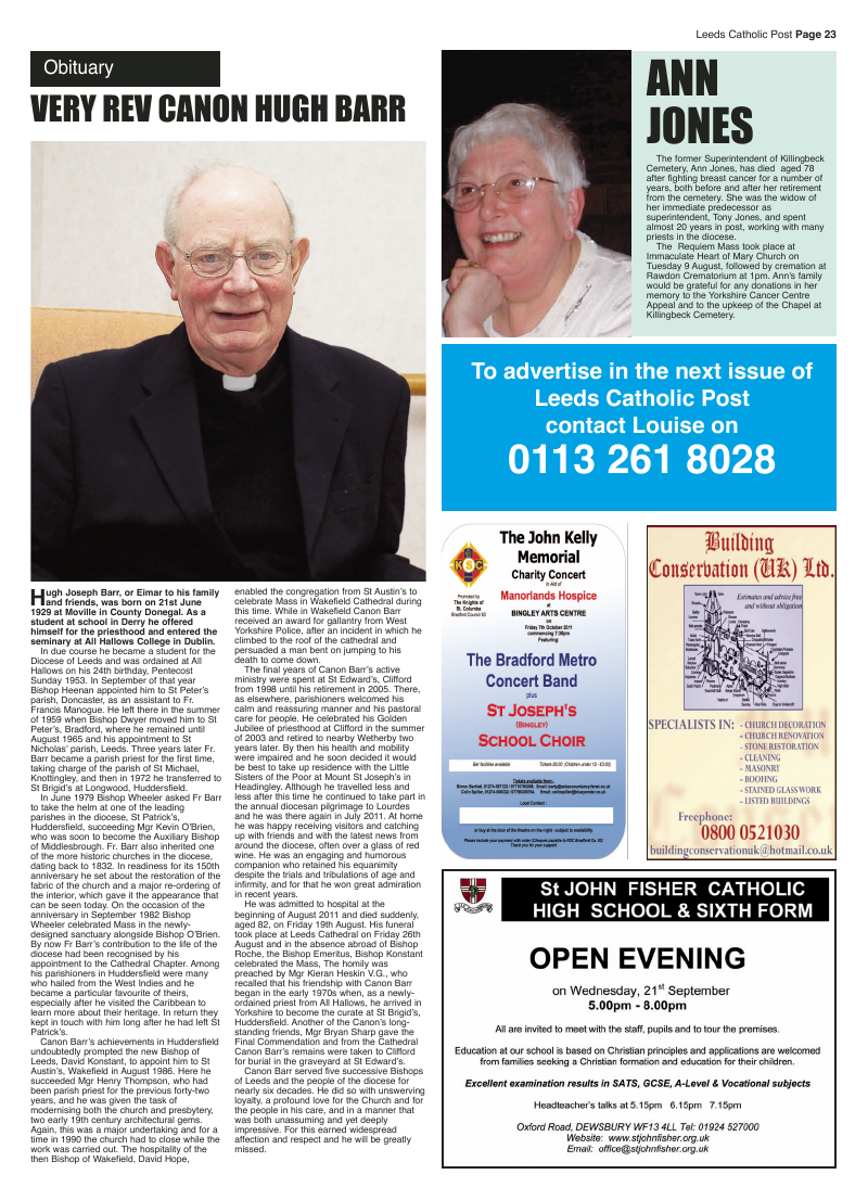 Sept 2011 edition of the Leeds Catholic Post