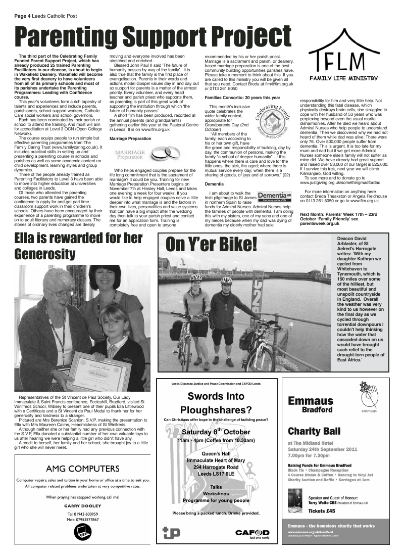 Sept 2011 edition of the Leeds Catholic Post Sept 2011 edition of the Leeds Catholic Post