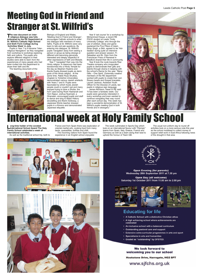 Sept 2011 edition of the Leeds Catholic Post Sept 2011 edition of the Leeds Catholic Post