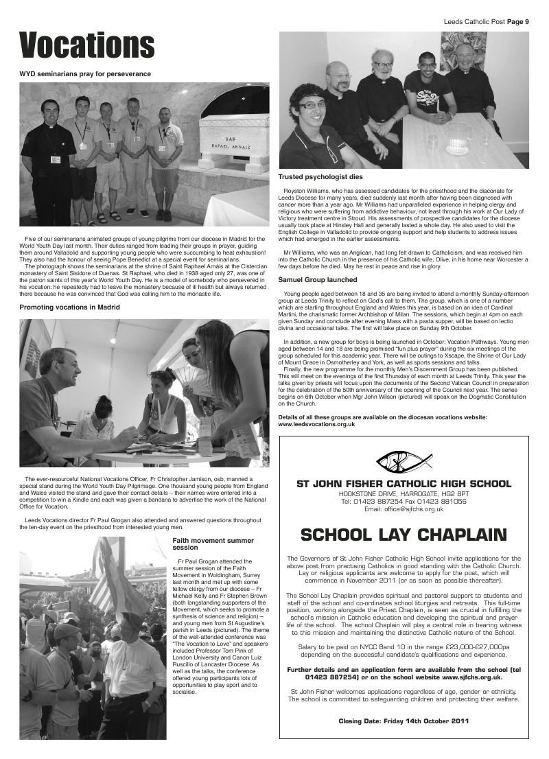 Sept 2011 edition of the Leeds Catholic Post Sept 2011 edition of the Leeds Catholic Post