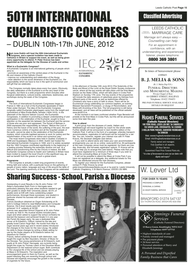 Oct 2011 edition of the Leeds Catholic Post