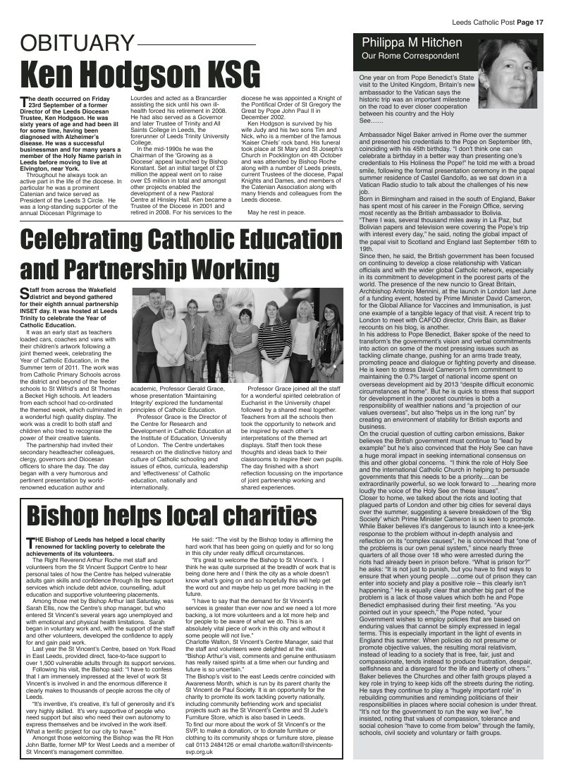 Oct 2011 edition of the Leeds Catholic Post