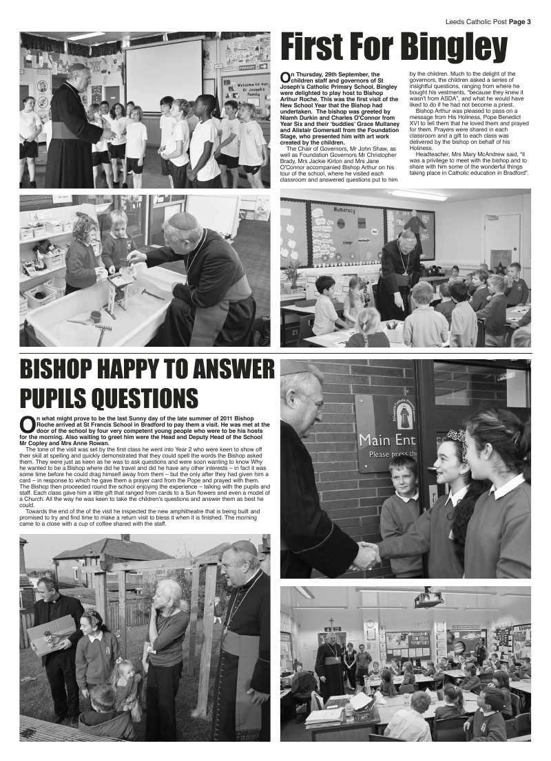 Oct 2011 edition of the Leeds Catholic Post Oct 2011 edition of the Leeds Catholic Post