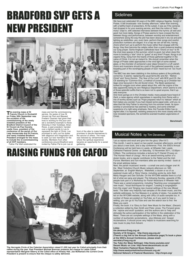 Oct 2011 edition of the Leeds Catholic Post