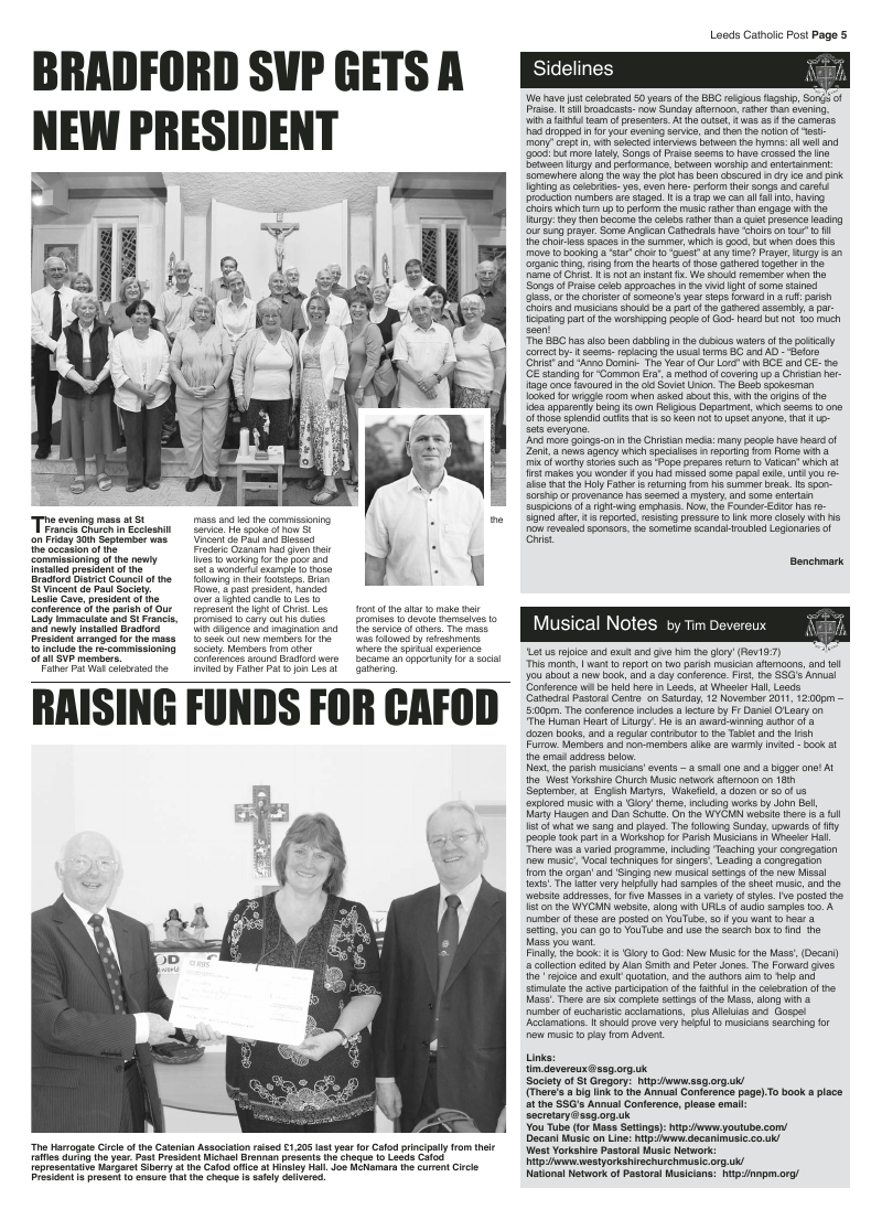 Oct 2011 edition of the Leeds Catholic Post Oct 2011 edition of the Leeds Catholic Post