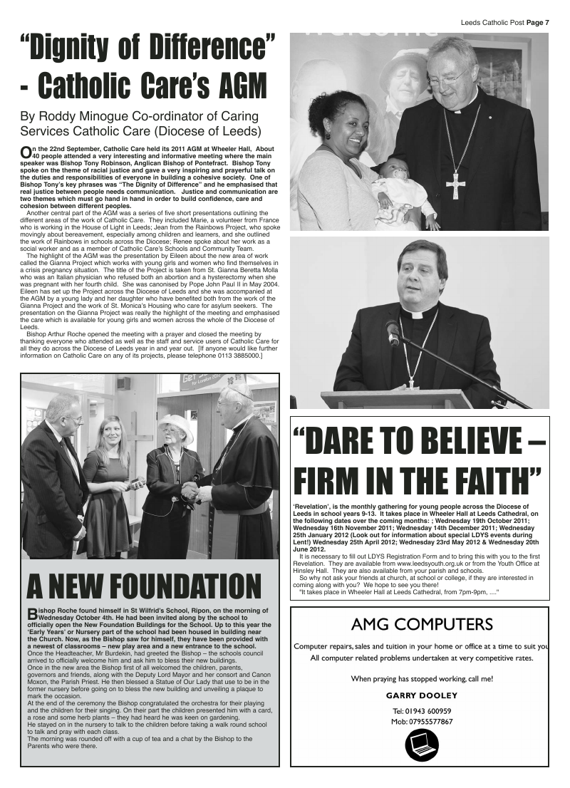 Oct 2011 edition of the Leeds Catholic Post Oct 2011 edition of the Leeds Catholic Post