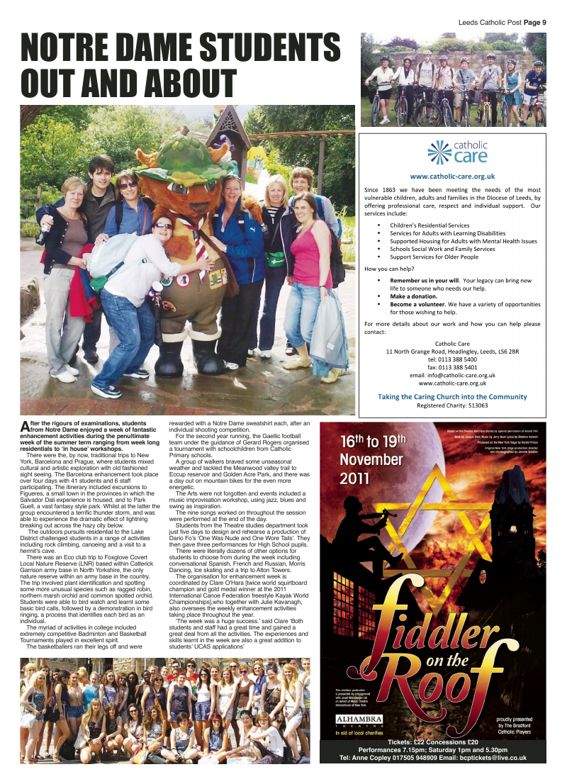 Oct 2011 edition of the Leeds Catholic Post Oct 2011 edition of the Leeds Catholic Post