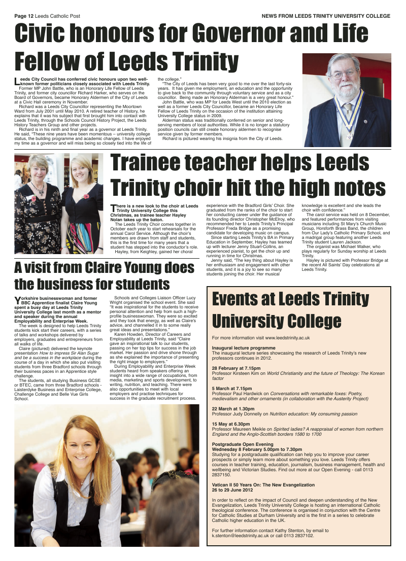 Dec 2011 edition of the Leeds Catholic Post