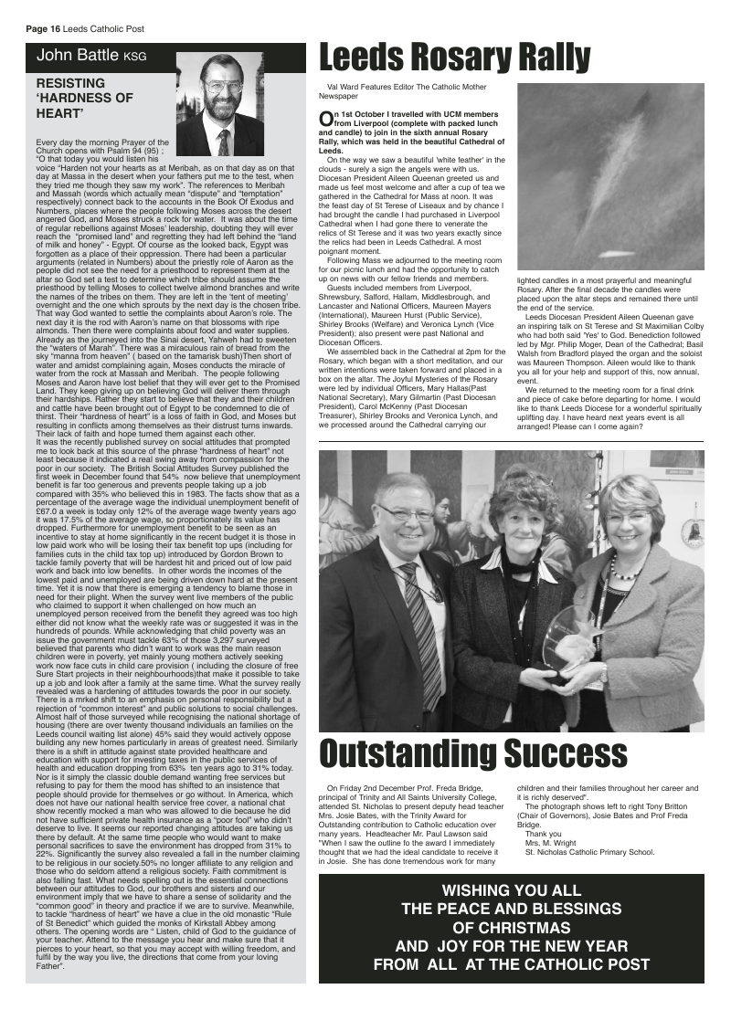 Dec 2011 edition of the Leeds Catholic Post Dec 2011 edition of the Leeds Catholic Post