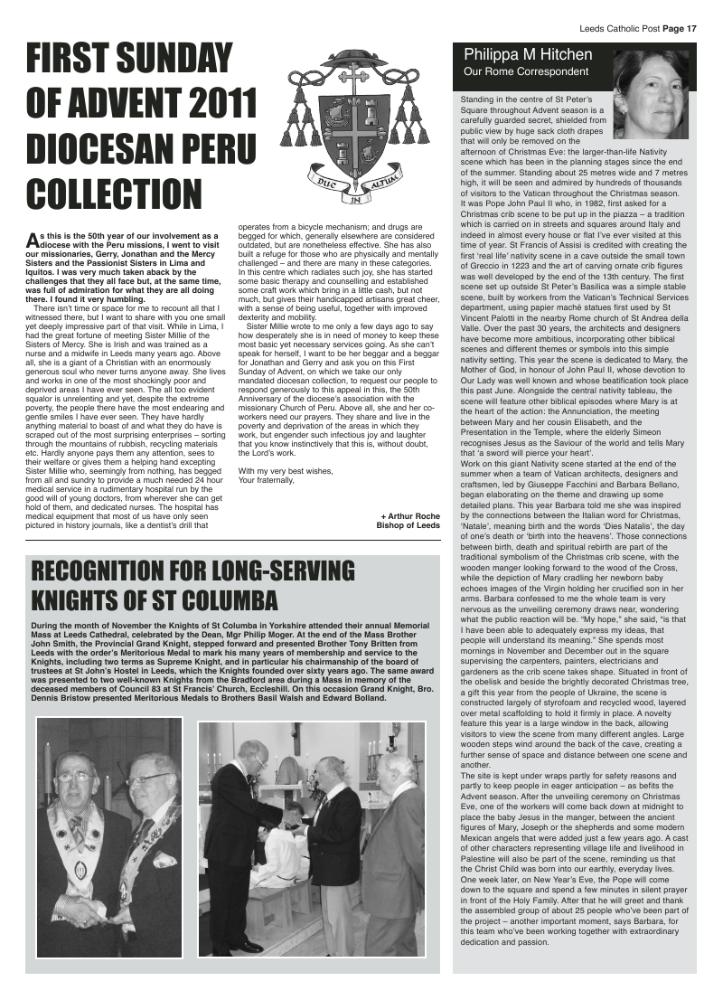 Dec 2011 edition of the Leeds Catholic Post Dec 2011 edition of the Leeds Catholic Post