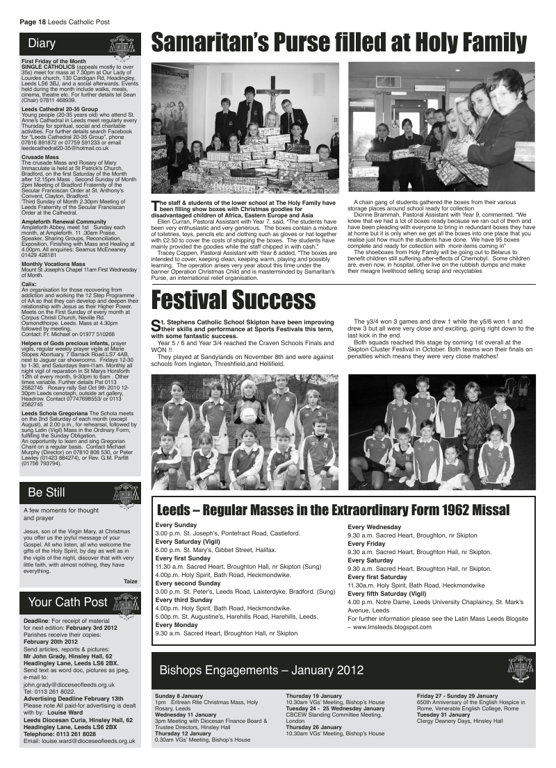 Dec 2011 edition of the Leeds Catholic Post Dec 2011 edition of the Leeds Catholic Post