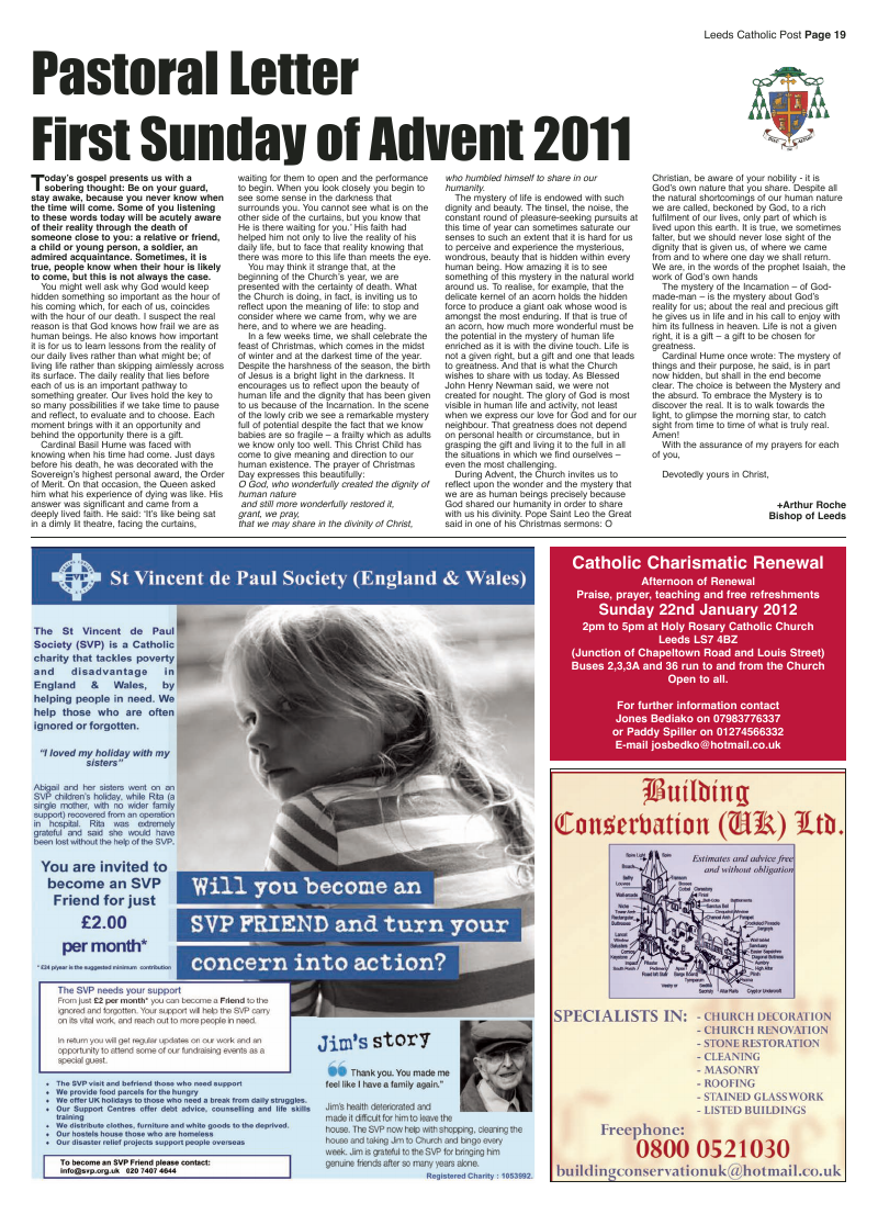 Dec 2011 edition of the Leeds Catholic Post Dec 2011 edition of the Leeds Catholic Post