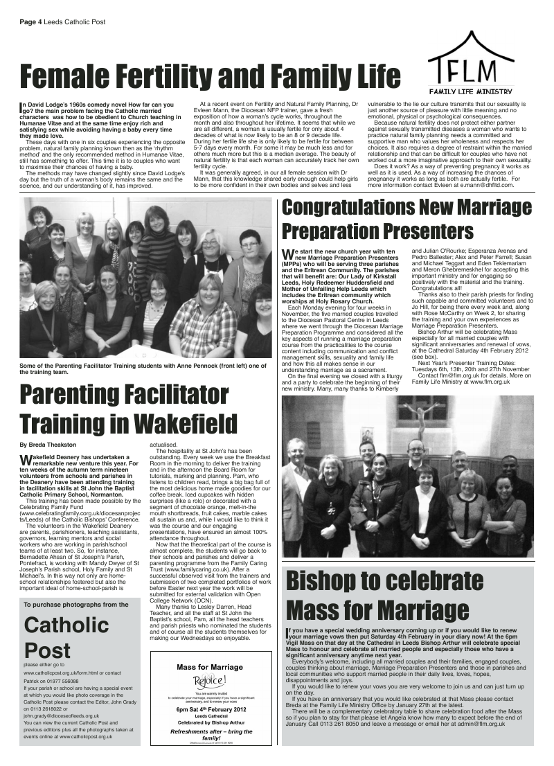 Dec 2011 edition of the Leeds Catholic Post Dec 2011 edition of the Leeds Catholic Post