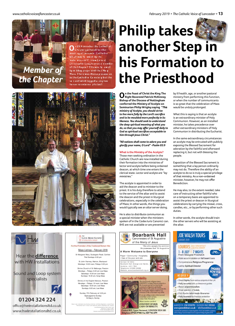 Feb 2019 edition of the Catholic Voice of Lancaster - Page 