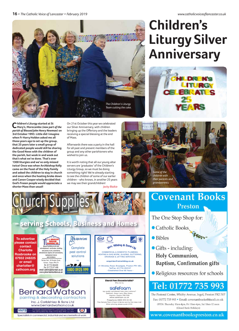 Feb 2019 edition of the Catholic Voice of Lancaster - Page 