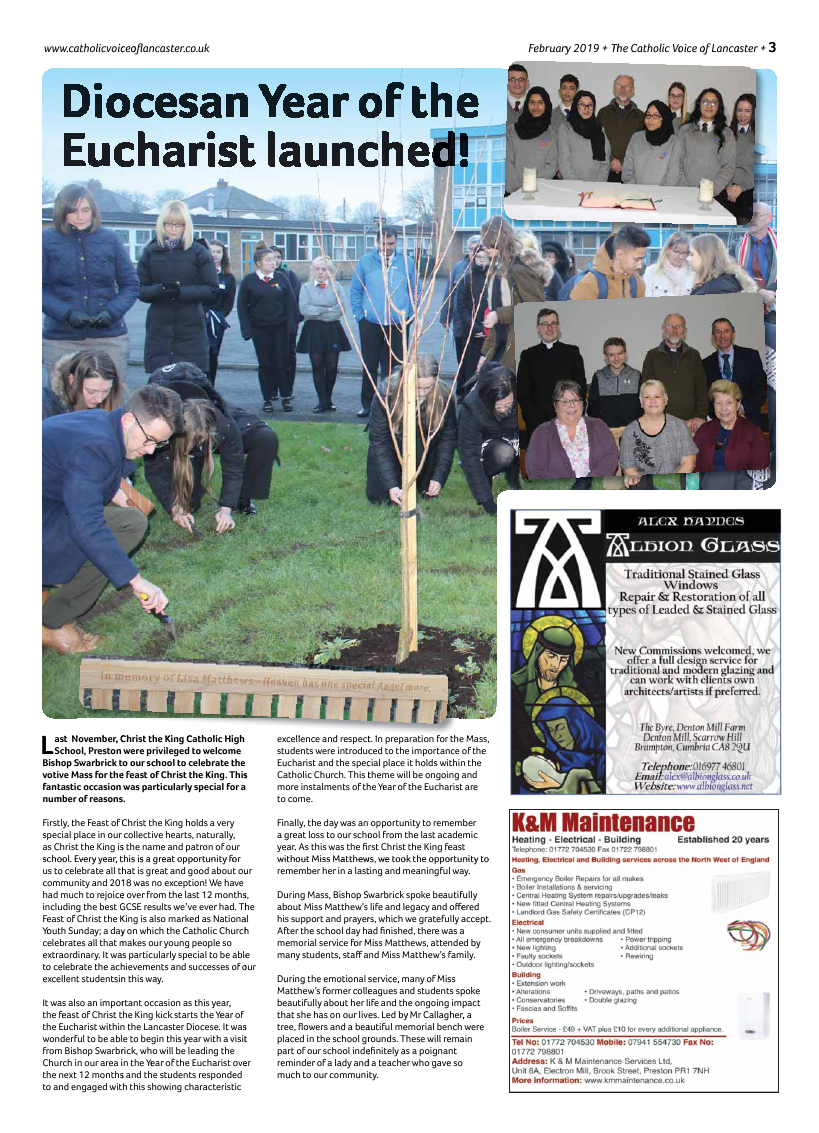 Feb 2019 edition of the Catholic Voice of Lancaster - Page 