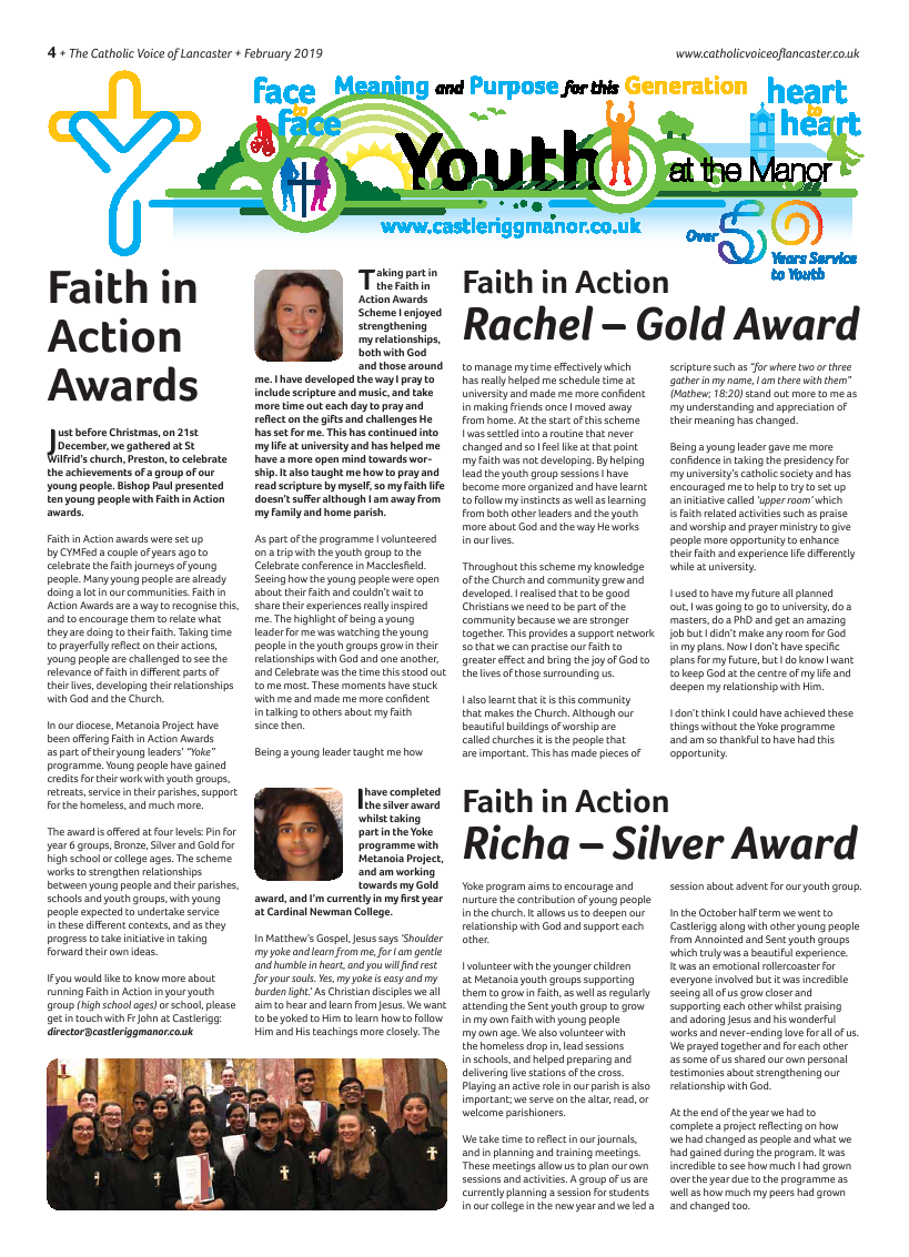 Feb 2019 edition of the Catholic Voice of Lancaster - Page 