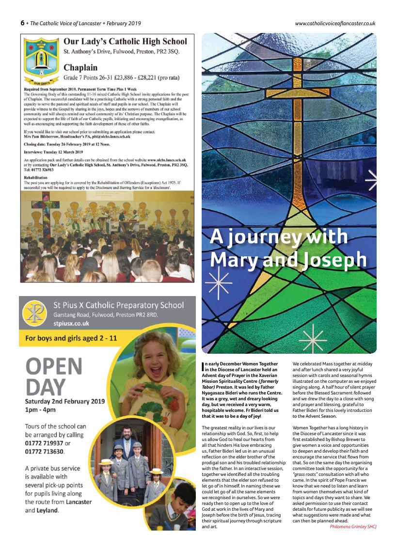 Feb 2019 edition of the Catholic Voice of Lancaster - Page 