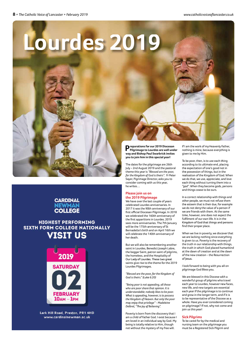 Feb 2019 edition of the Catholic Voice of Lancaster - Page 