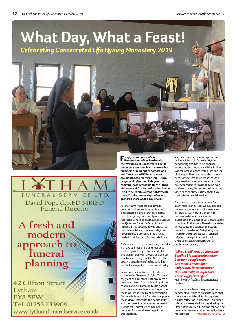 Mar 2019 edition of the Catholic Voice of Lancaster - Page 