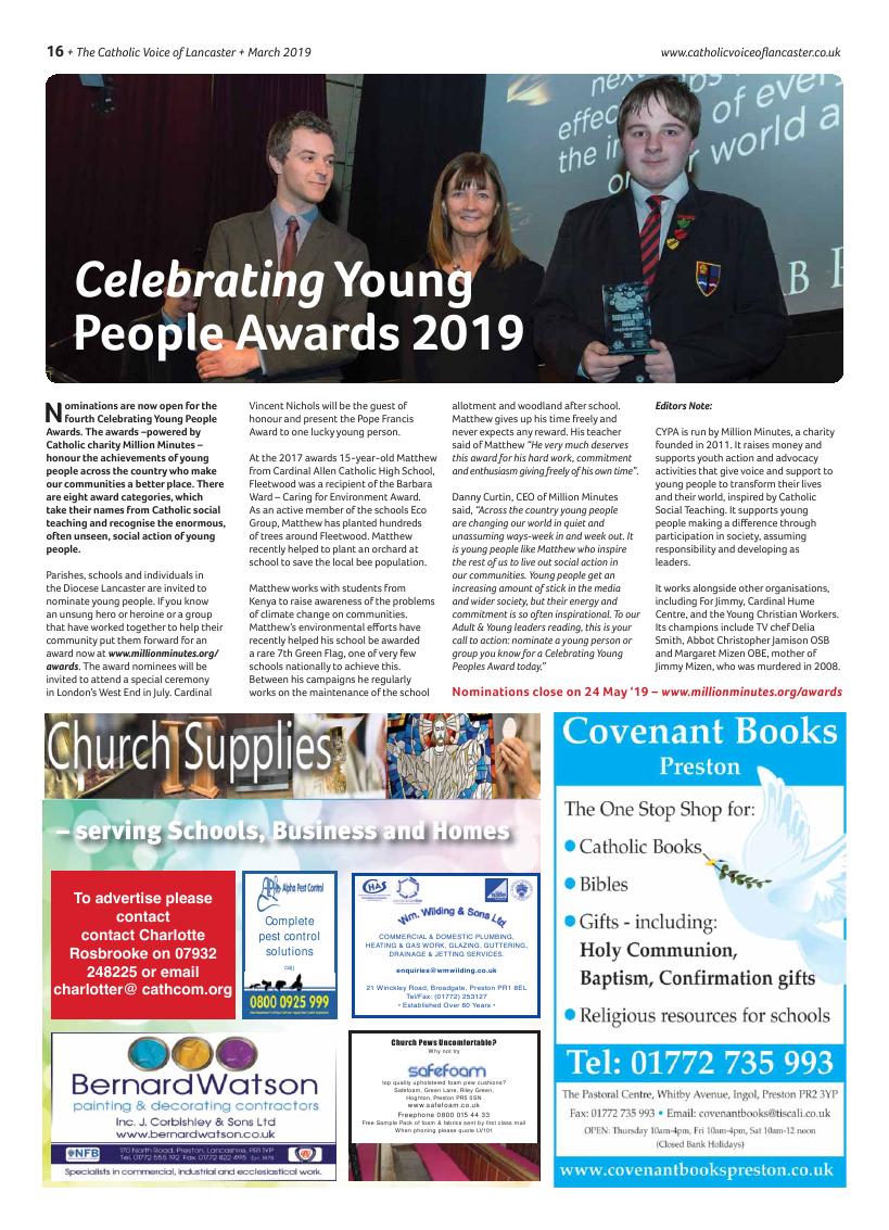 Mar 2019 edition of the Catholic Voice of Lancaster - Page 