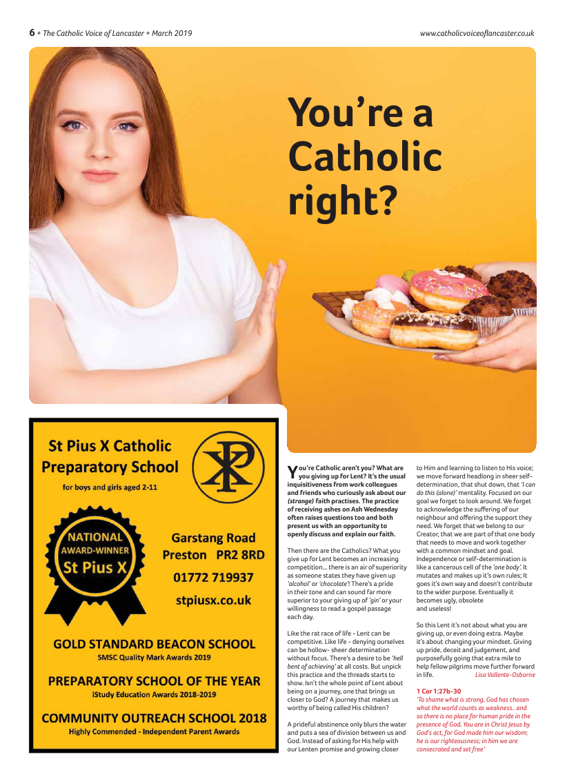 Mar 2019 edition of the Catholic Voice of Lancaster - Page 