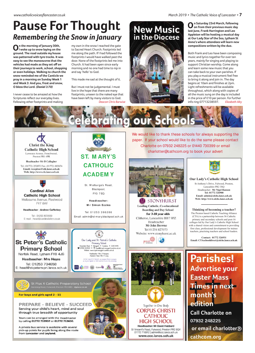 Mar 2019 edition of the Catholic Voice of Lancaster - Page 