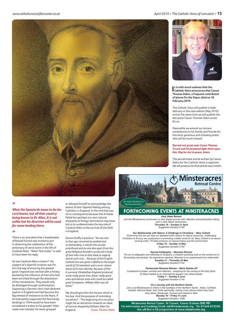 Apr 2019 edition of the Catholic Voice of Lancaster - Page 