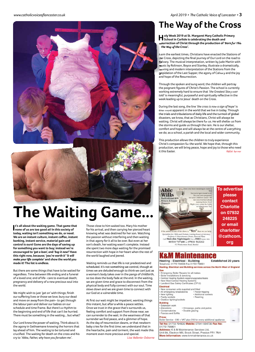 Apr 2019 edition of the Catholic Voice of Lancaster - Page 