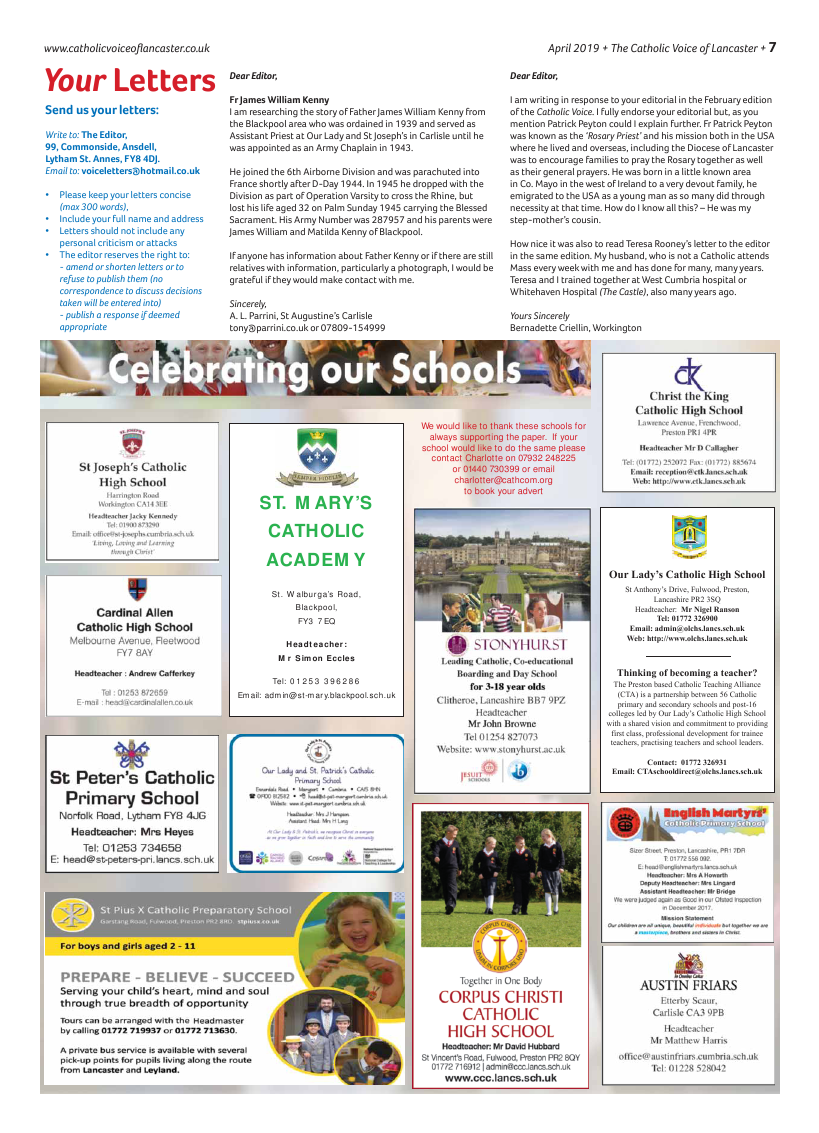 Apr 2019 edition of the Catholic Voice of Lancaster - Page 