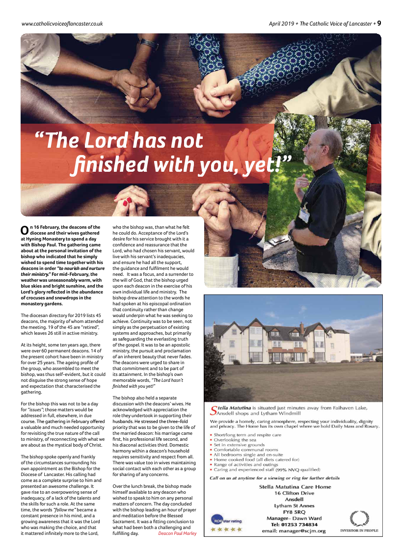 Apr 2019 edition of the Catholic Voice of Lancaster - Page 