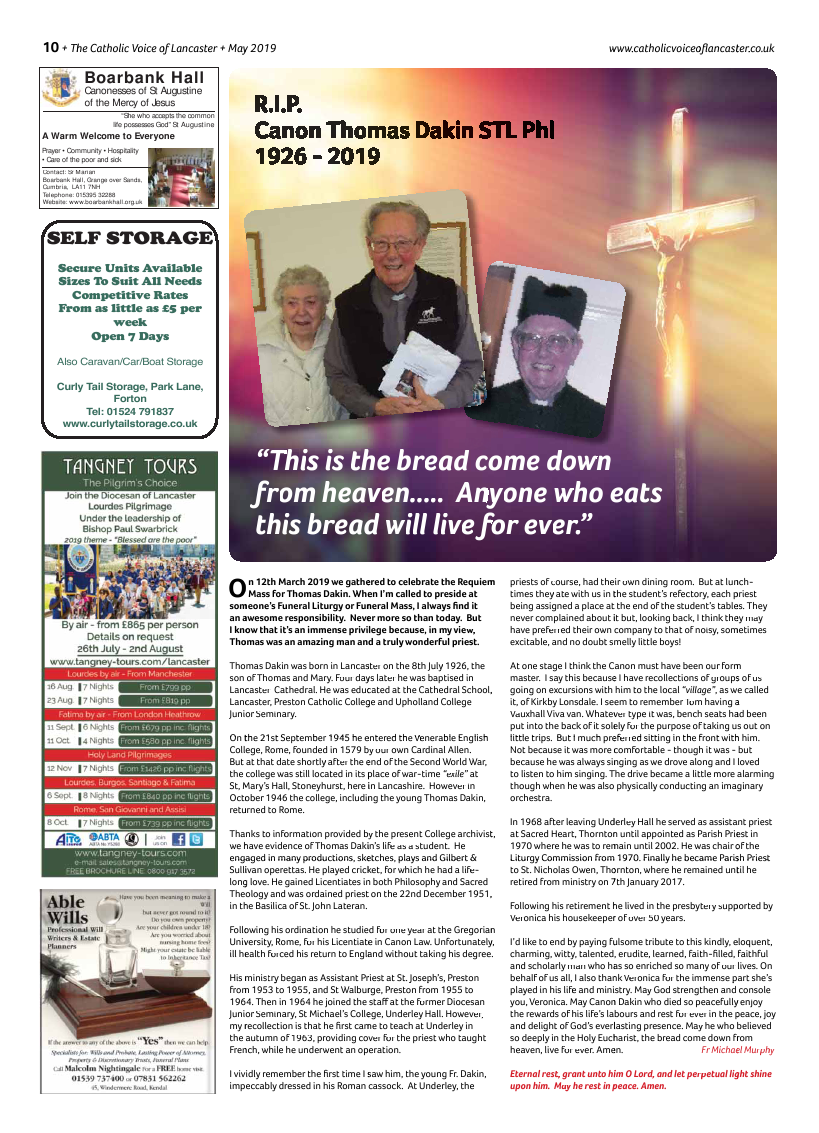 May 2019 edition of the Catholic Voice of Lancaster - Page 