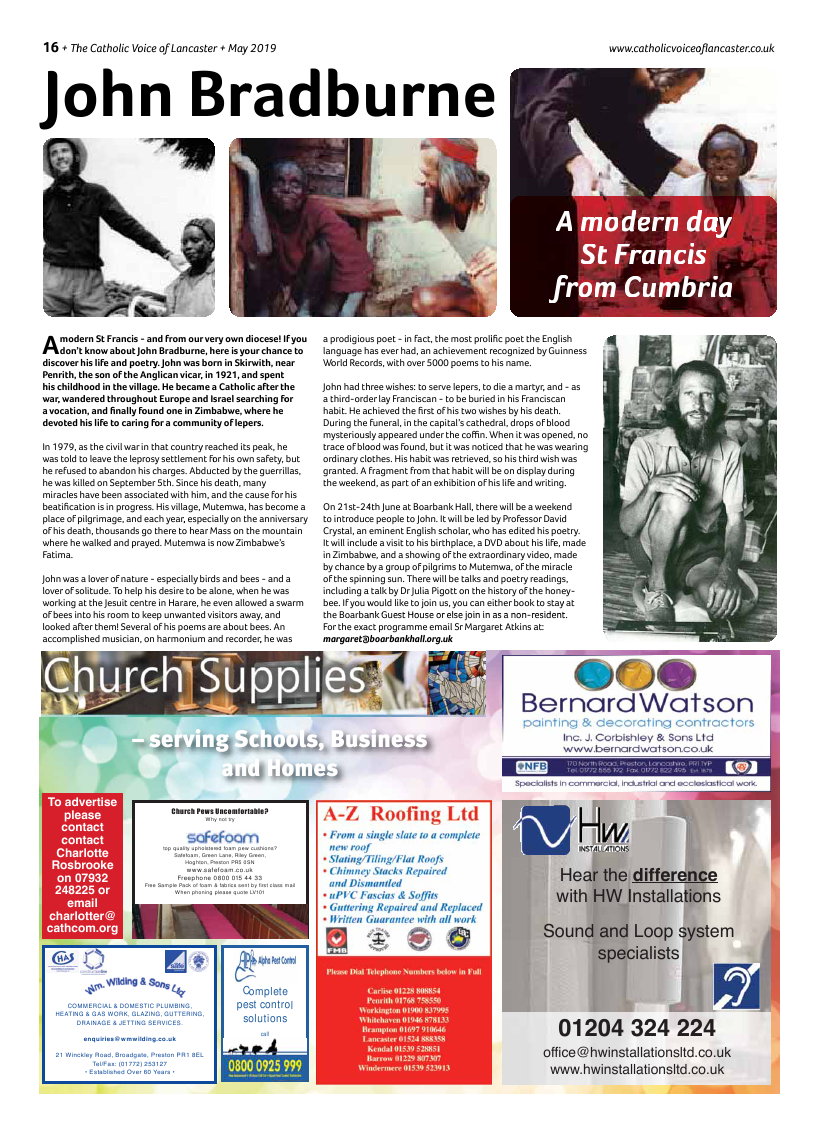 May 2019 edition of the Catholic Voice of Lancaster - Page 