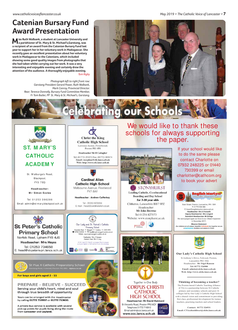 May 2019 edition of the Catholic Voice of Lancaster - Page 