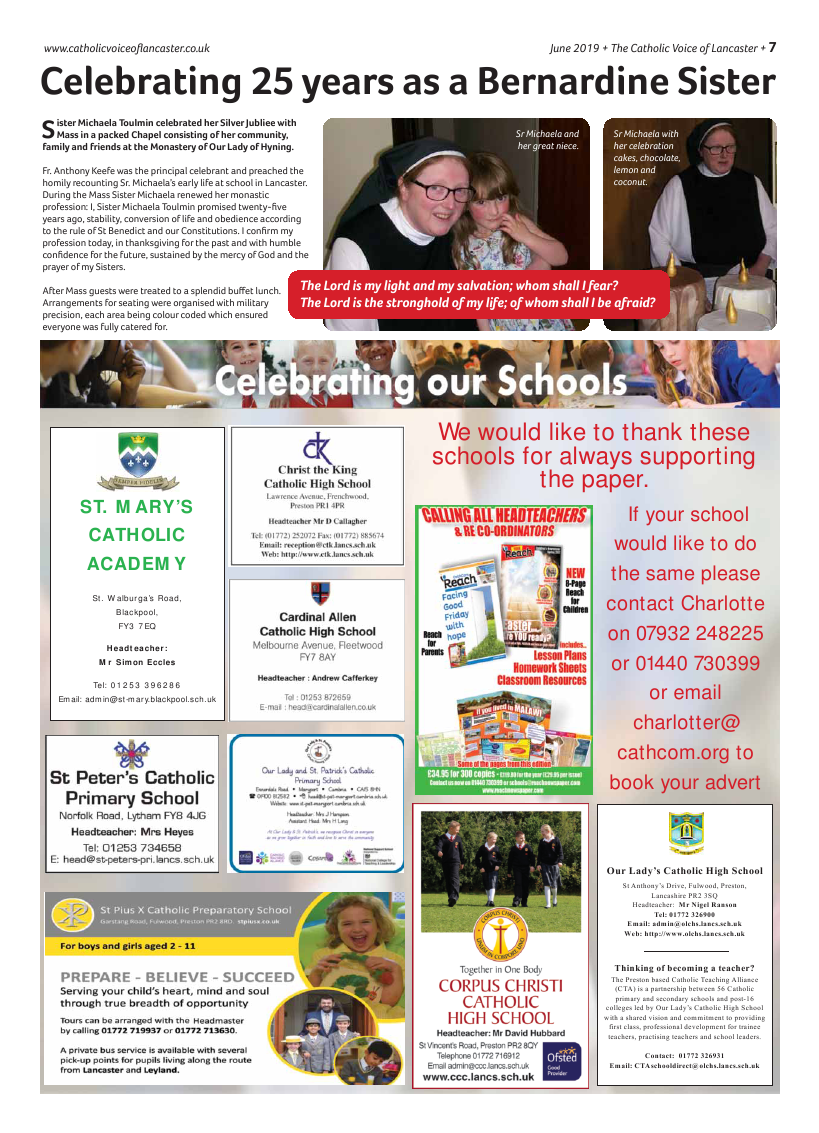 Jun 2019 edition of the Catholic Voice of Lancaster - Page 