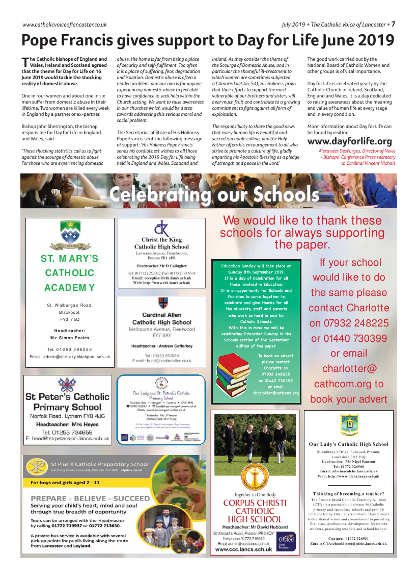 Jul/Aug 2019 edition of the Catholic Voice of Lancaster - Page 