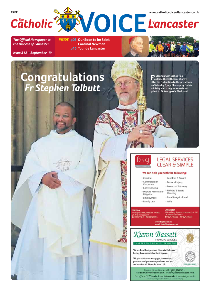 Sept 2019 edition of the Catholic Voice of Lancaster - Page 