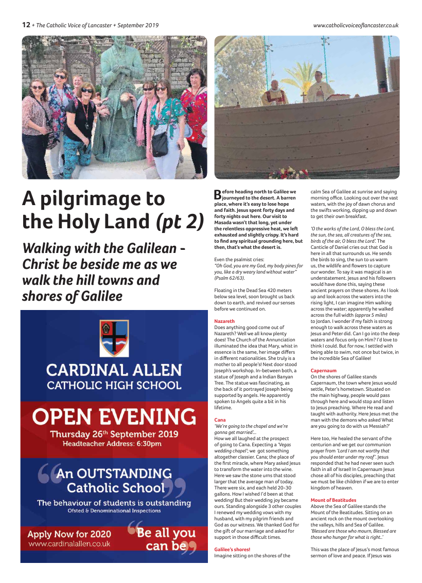 Sept 2019 edition of the Catholic Voice of Lancaster - Page 